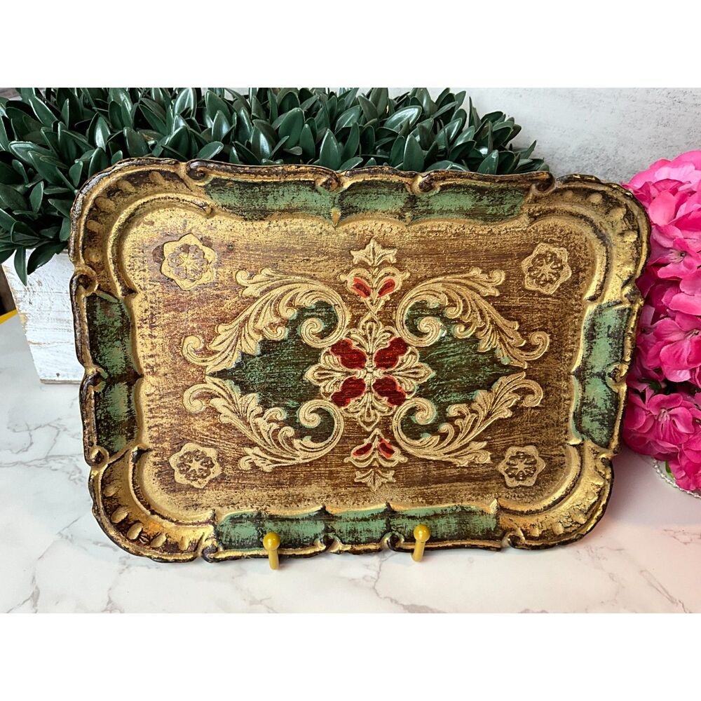 Tray Florentine Italian Florentine Vintage